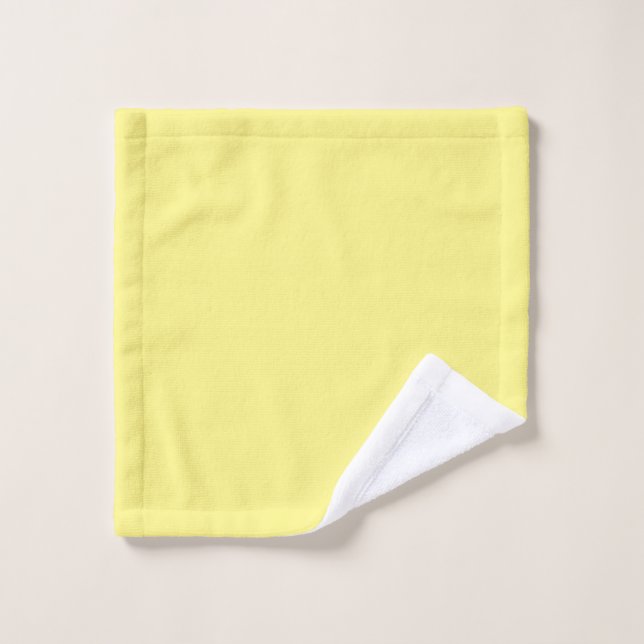 Lemon yellow, solid colour, bath towel set (Wash Cloth)