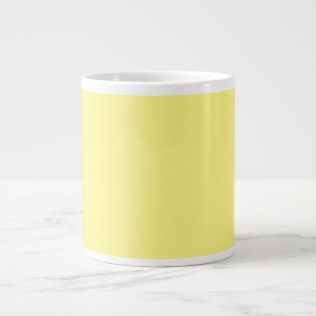 Lemon yellow, solid colour, large coffee mug (Front)