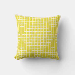 Lemon Yellow Square Pattern Cushion