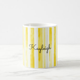 Lemon Yellow Stripes  Coffee Mug