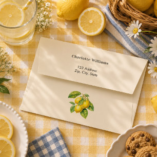 Lemon yellow summer return address envelope