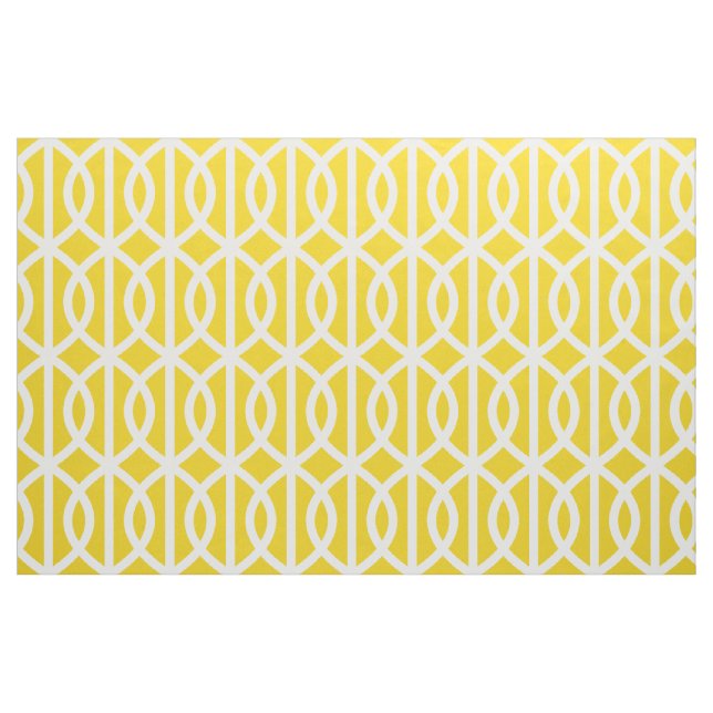 Lemon Yellow Trellis Pattern Fabric (Fat Quarter)