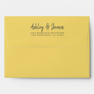 Lemon Yellow Wedding Return Address Envelope