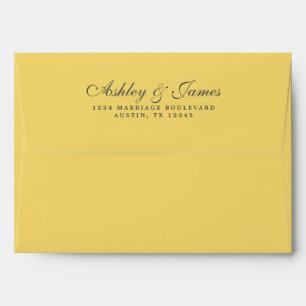 Lemon Yellow Wedding Return Address Envelope
