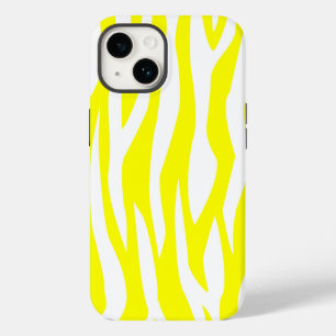 Lemon Yellow Zebra Print Case-Mate iPhone 14 Case