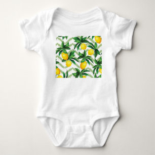 Lemon zigzag: vintage hand-drawn pattern. baby bodysuit