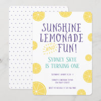 Lemonade and sunshine summer birthday