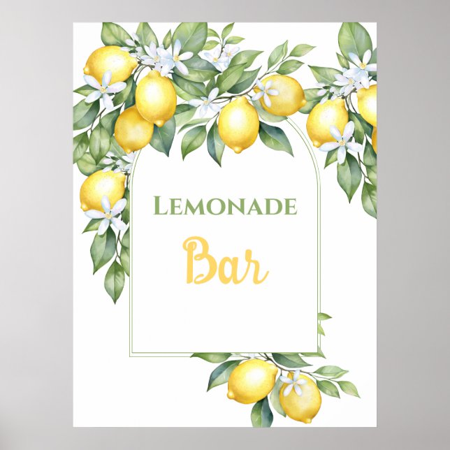 Lemonade Bar Birthday Poster (Front)