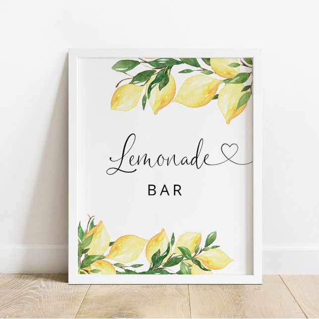 Lemonade Bar Lemon Floral Poster (Creator Uploaded)