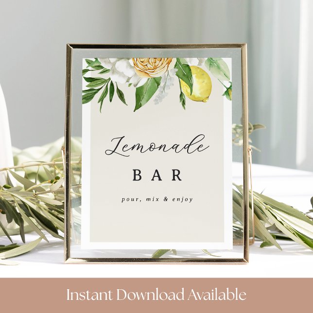 Lemonade Bar Sign – Citrus Party Printable Decor (Creator Uploaded)