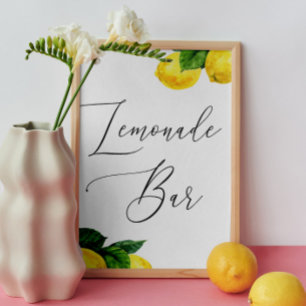 Lemonade Bar Sign Lemon Wedding Drink Station