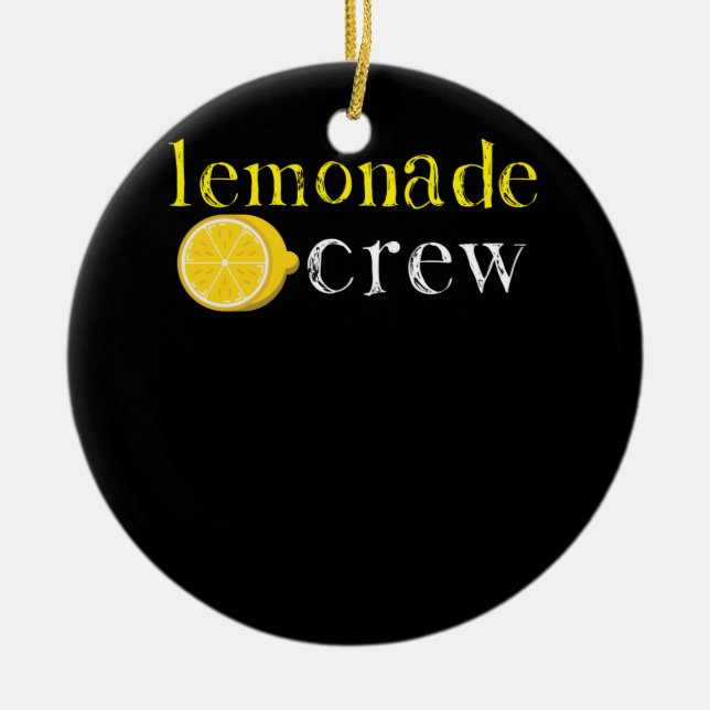 Lemonade Crew Cute Lemonade Stand Workers Ceramic Ornament (Front)