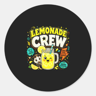 Lemonade crew funny cute kids lemonade stand classic round sticker