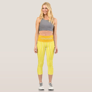 "LEMONADE" - CUSTOM HIGH WAISTED CAPRI LEGGINGS