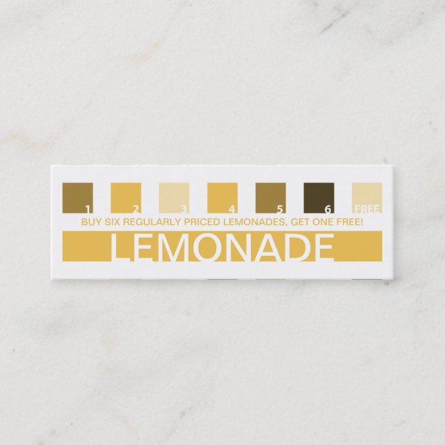 LEMONADE customer appreciation (mod squares) Loyalty Card (Front)