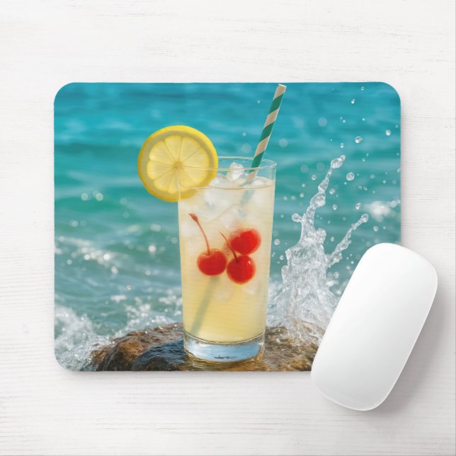 Lemonade Drink On Ocean Rock Mouse Pad (With Mouse)