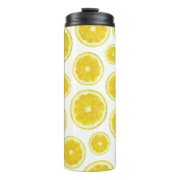 Lemonade drinkware bottle. Yellow lemon slice poly