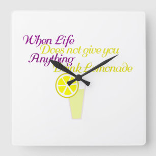 Lemonade Funny Lemonade Square Wall Clock