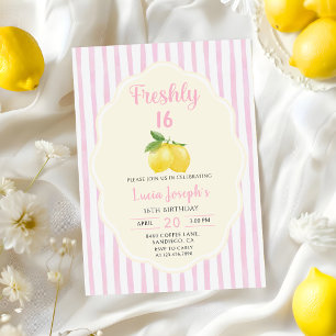Lemonade Lemon Freshly 16th Birthday Invitation