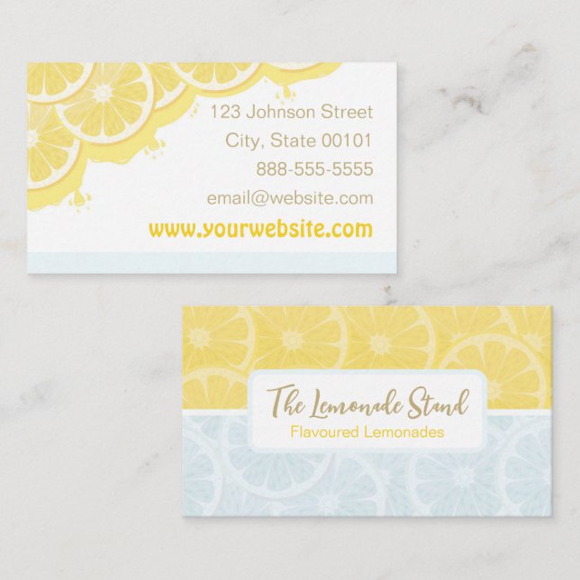 Lemonade Lemons Business Card (Front/Back)