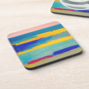 "Lemonade Lullaby" Abstract Art Coaster