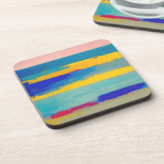"Lemonade Lullaby" Abstract Art Coaster (Left Side)