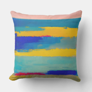 "Lemonade Lullaby" Abstract Art Cushion