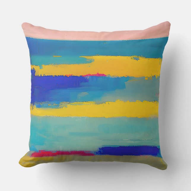 "Lemonade Lullaby" Abstract Art Cushion (Front)