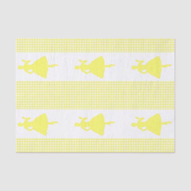 Lemonade Modern Houndstooth w/ Fashion Silhouette Tissue Paper (Front)