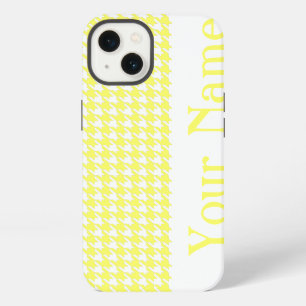 Lemonade Modern Houndstooth with name iPhone 13 Case