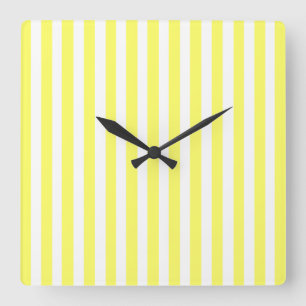 Lemonade Modern Stripes Square Wall Clock