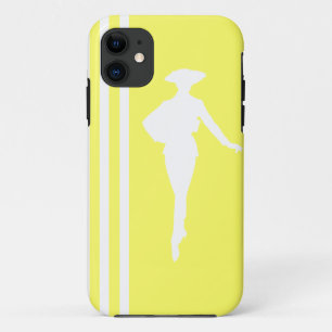 Lemonade Modern Stripes with Fashion Silhouette iPhone 11 Case