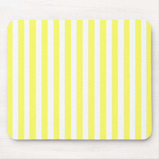 Lemonade Modern Stripes with Fashion Silhouette Mouse Pad (Front)