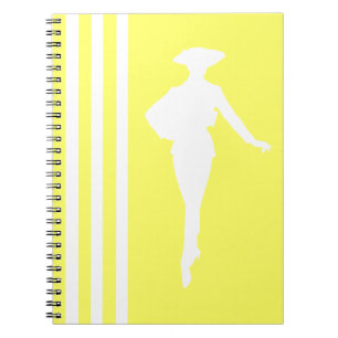 Lemonade Modern Stripes with Fashion Silhouette Notebook