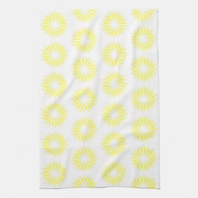 Lemonade Modern Sunbursts Tea Towel (Vertical)