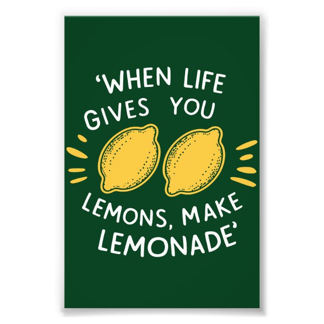 Lemonade Optimism, lemons summer Photo Print (Front)