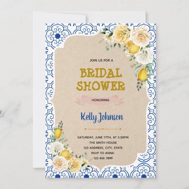 Lemonade orange citrus invitation  (Front)
