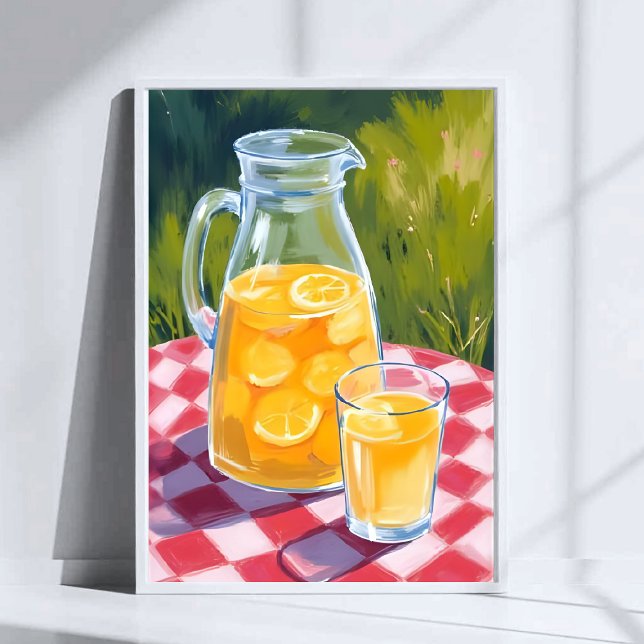Lemonade Picnic | Lemons Fruit Painted Poster (Creator Uploaded)