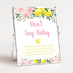 Lemonade Pink Floral Don't Say Baby Game Poster