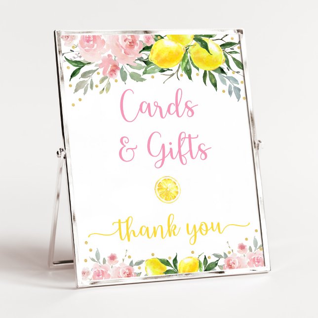 Lemonade Pink Gold Floral Birthday Cards & Gifts Poster (Creator Uploaded)