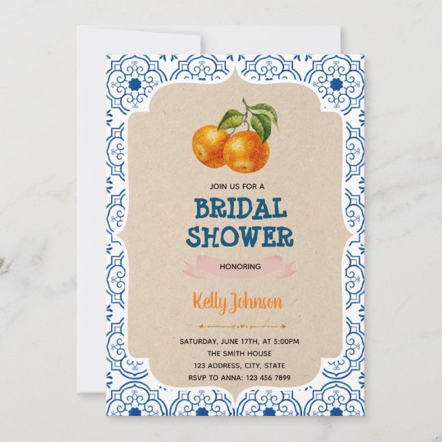 Lemonade range citrus shower invitation (Front)