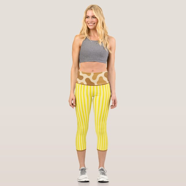 "LEMONADE SAFARI" - HIGH-WAISTED CAPRI PANTS (Front)