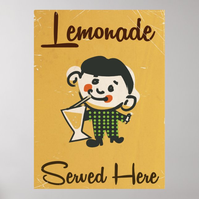 Lemonade Served here vintage Drinks commercial Poster (Front)