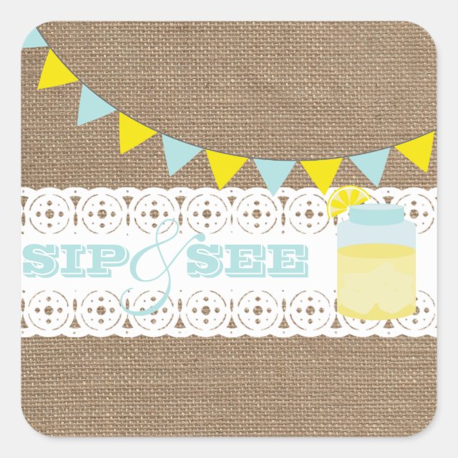 Lemonade Sip And See Baby Boy Sticker (Front)