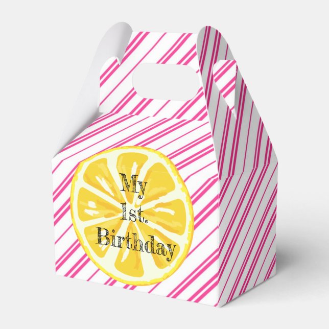 Lemonade Stand Birthday Party  Favour Box (Front Side)
