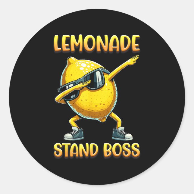 Lemonade Stand Boss Summer Entrepreneur Cool Lemon Classic Round Sticker (Front)