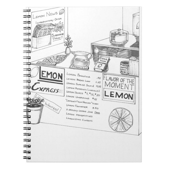 Lemonade Stand Business with Many Variations Lemon Notebook (Front)