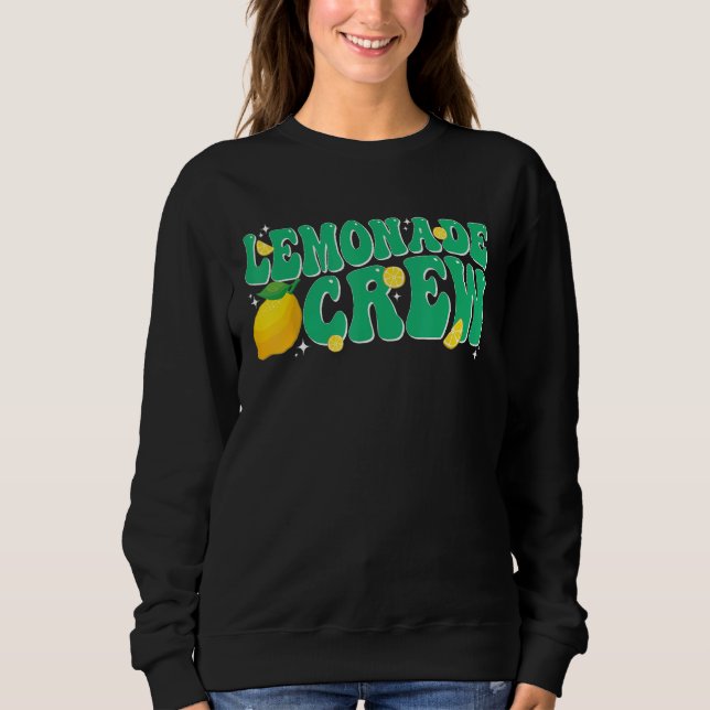 Lemonade Stand Crew Boss Lemon Juice Retro Groovy  Sweatshirt (Front)