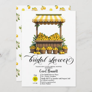 Lemonade Stand Mediterranean Summer Bridal Shower Invitation
