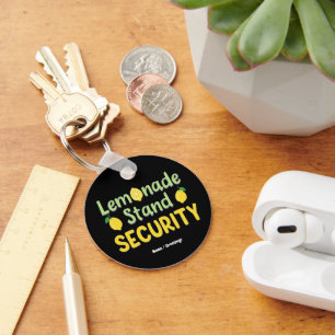 Lemonade Stand Security Funny Summer Citrus CEO  Key Ring